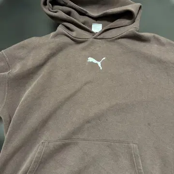 Puma 브라운 후드 부착 후드티
