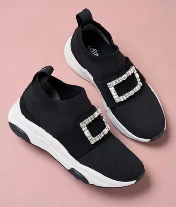 새상품급 +diana 다이애나 크리스탈 버클 니트 삭스 스니커즈