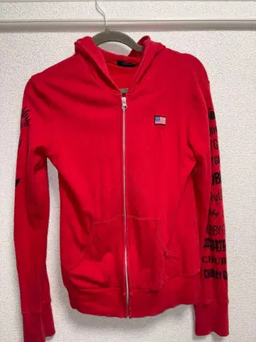 CHUBBY GANG 빨간색 풀 집업 후드티