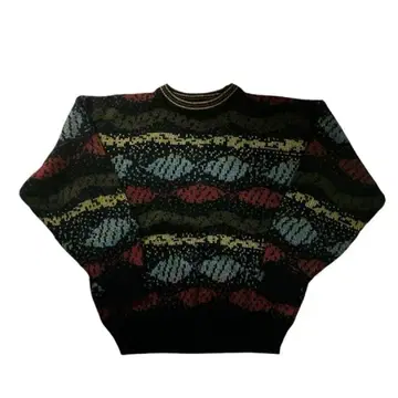 80s-90s 빈티지 총 패턴 니트 페어아일 패턴 코지 스웨터