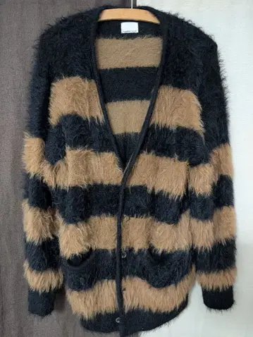 NUMBER (N)INE 페더 퍼 얀 보더 가디건 3