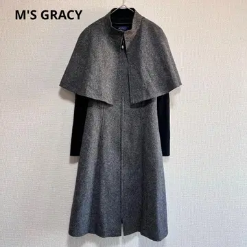 엠즈 그레이시 케이프 원피스 울 니트 절개 도킹