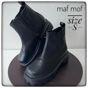 Mafmof 볼륨 밑창 스퀘어 사이드 고어 부츠 22.5cm