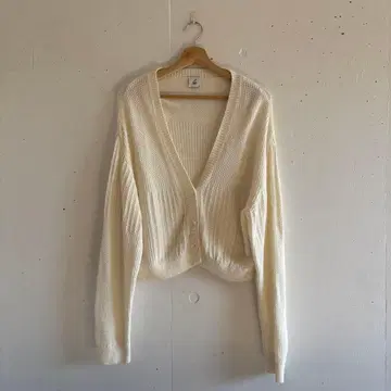 6 (ROKU) 아이보리 V넥 긴팔 가디건