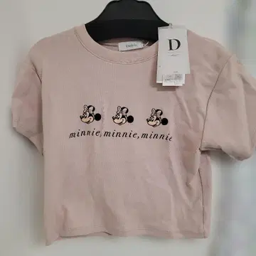 미니 미키 프린트 T셔츠 핑크 프리