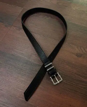 y2k 블랙 가죽 벨트 장식적 버클