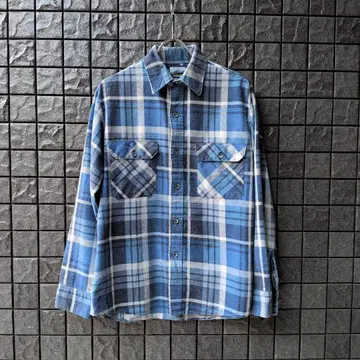 80s 90s Sears FIELDMASTER 체크 플란넬 셔츠