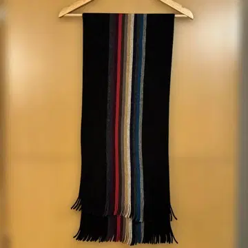 Paul Smith 머플러 멀티 스트라이프 블랙 베이스