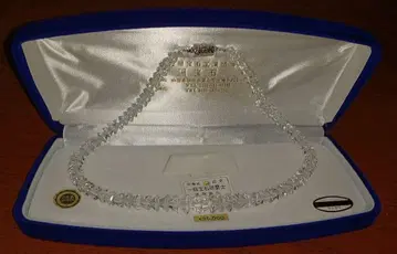 크리스탈 비즈 목걸이 이토 요시히로 일급 보석 연마사 화이트 수정