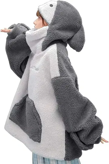 [미사용 새상품] 상어 후드티 커플 세트