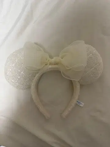 미니 마우스 귀 모양 머리띠 화이트