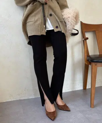 DOUDOU(두두) 사이드 지퍼 레깅스 팬츠