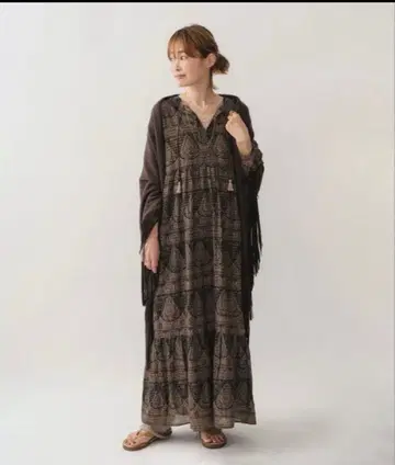 Deuxieme Classe SARA MALLIKA 프린트 드레스 브라운