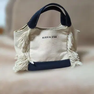알리시아스탄 프린지 토트백 캔버스 네이비