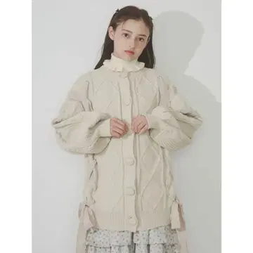 merry jenny 리본 리본 니트 가디건