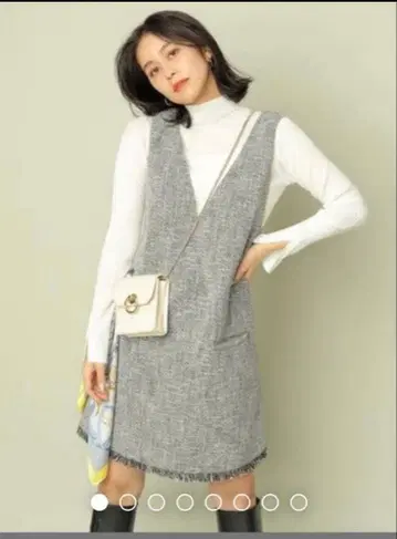 Mystrada 블랙 트위드 미니 원피스