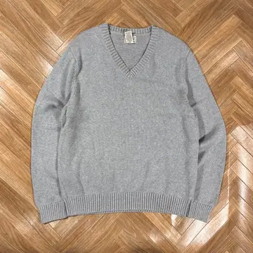 엘엘빈 V넥 스웨터 코튼 니트 llbean 라이트 그레이