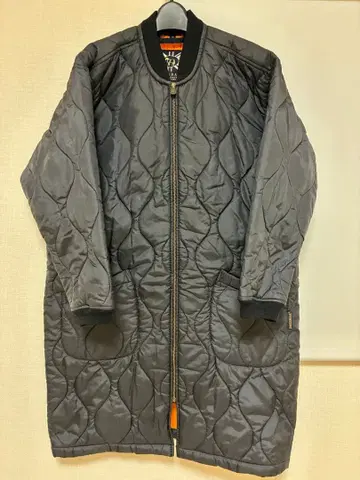 라벤햄 36 블랙 퀼팅 롱 자켓