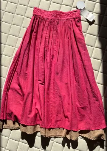 [ 미사용 새상품 ] BEAMS 핑크 플레어 롱 스커트