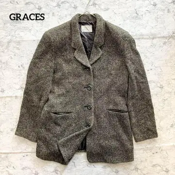 [ 빈티지 ] 그레이시스 트위드 테일러드 자켓 루즈핏 빅 사이즈 일본제