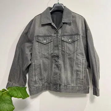 유니클로 그레이 데님 자켓 사이즈 6
