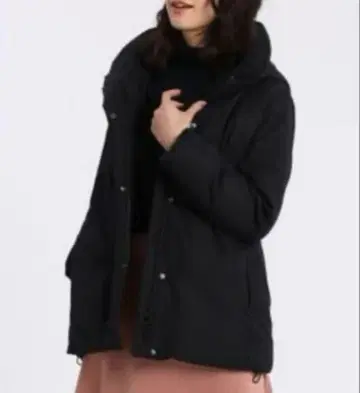 [ CLEAR IMPRESSION ] 후디드 다운 코트 블랙