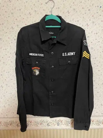 AZUL U.S. ARMY 블랙 밀리터리 자켓