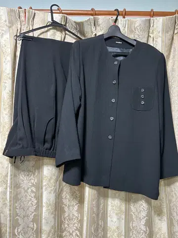 블랙 셋업 자켓 팬츠