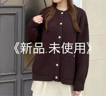 COCO DEAL 폭스 혼방 더블 페이스 니트 아우터