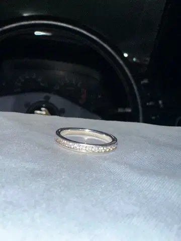 실버 반지 다이아몬드풍 장식