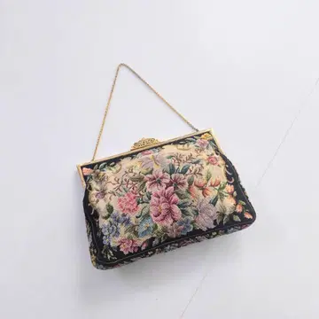 빈티지 고블랑 직조 가마구치 핸드백