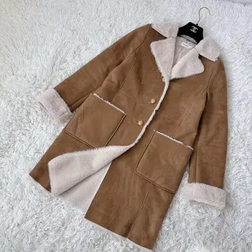 [ 컨디션 최상 ] PIKKA 페이크 무스탕 코트 롱 프리 사이즈