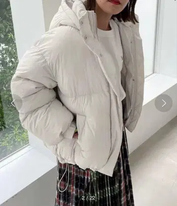 [ PAGEBOY ] 에어 써멀 블루종 후드 부착 다운 자켓 그레이지