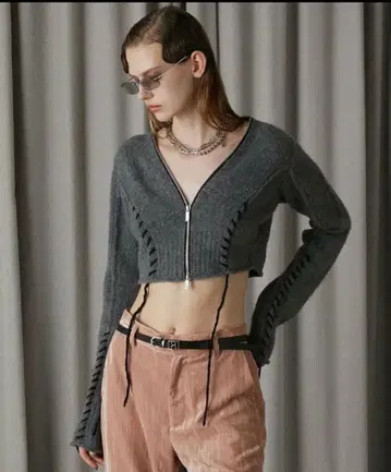 프랭크프로젝트 새상품급 그레이 가디건 PRANKPROJECT