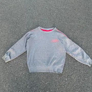 70s UCLA 칼리지 맨투맨 아크릴 멜란지 그레이 크롭 빈티지