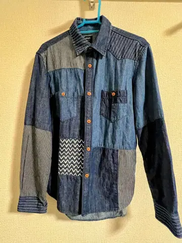 M&S 패치워크 디자인 데님 셔츠 M 사이즈