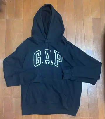 GAP 로고 플리스 후드티 후드 블랙 블랙