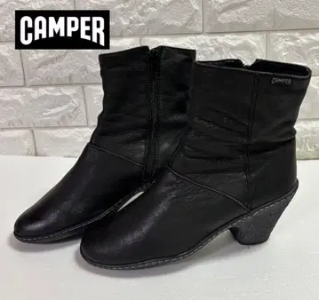 캠퍼 숏부츠 사이드 지퍼 앵클 블랙 38