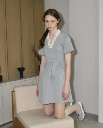 idem 레이스업 폴로 원피스