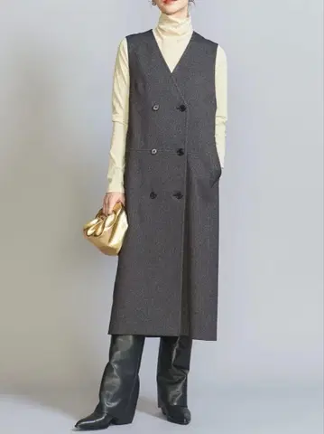 BEAUTY&YOUTH 헤링본 오버롤 스커트&베스트