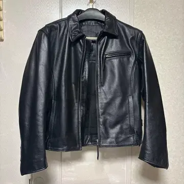 천연 가죽 싱글 라이더 자켓 LL 사이즈 블랙