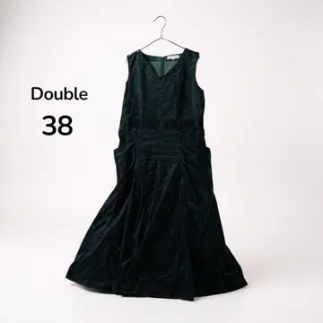 더블 롱 원피스 슬리브리스 코듀로이 38 M 그린