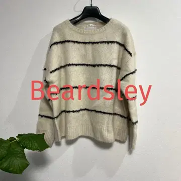 Beardsley 아이보리 블랙 스트라이프 니트 스웨터 모 100%