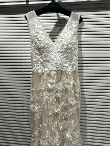 V넥 웨딩 드레스 머메이드 드레스