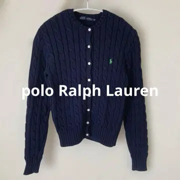폴로 랄프로렌 케이블 짜임 가디건 네이비 코튼 100% M