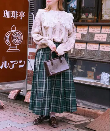 [쿠틸과 레트로] 2way 플라워 자카드 니트 장미 핑크