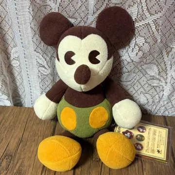 레어 처비 미키 밤색 봉제 인형 레트로 봉제 인형 미키마우스