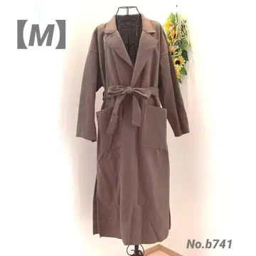 롱 코트 M 세련됨 고급 청순 고급스러움 브라운 목욕 가운 스타일