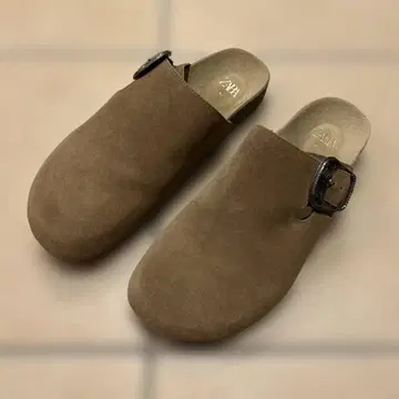 자라 브라운 사보 클로그 샌들 40