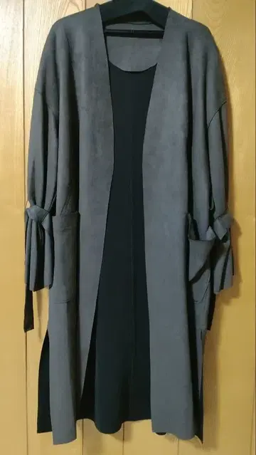 SCOT CLUB 그레이 스웨이드 롱 코트 야마다야